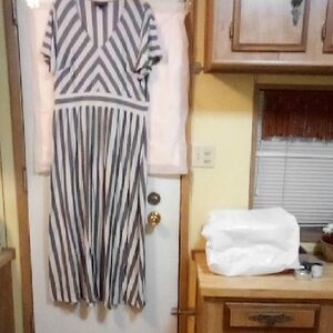 Lane Bryant Black and White Striped Dress